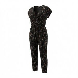 Veronica M Black and Orange Patterned Jumpsuit